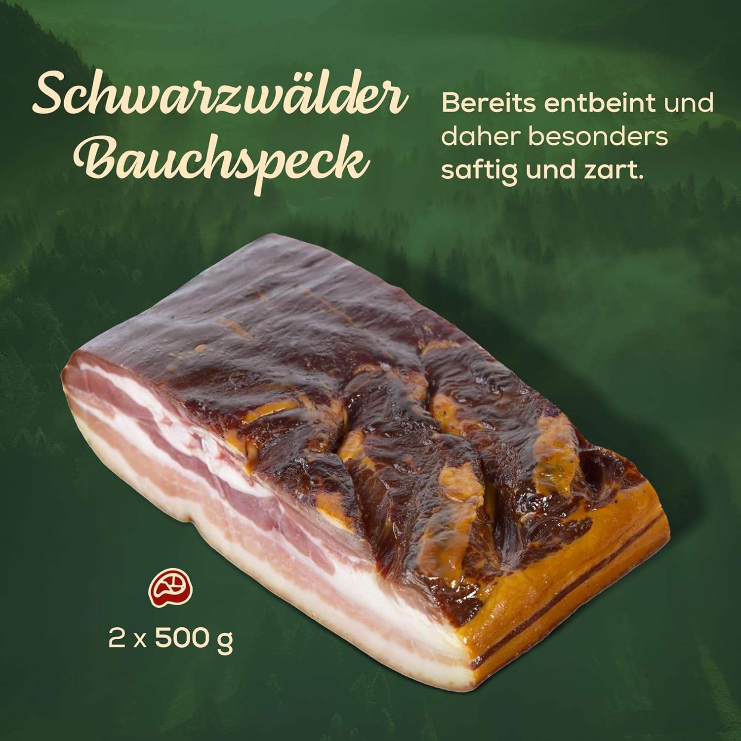 Schwarzwälder Bauchspeck Set 2 x 500g 
