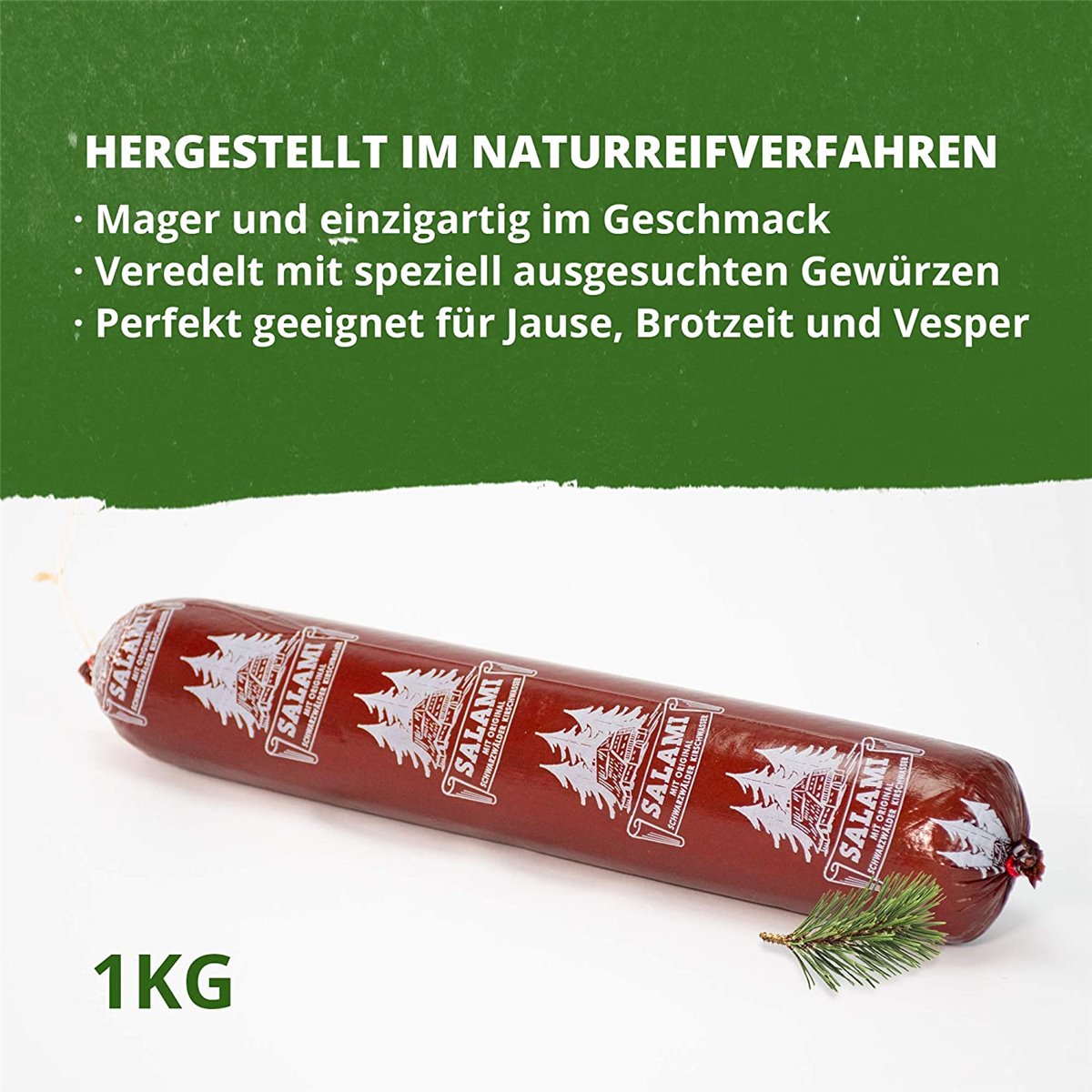 Schwarzwälder Kirschwasser Salami 1000g
