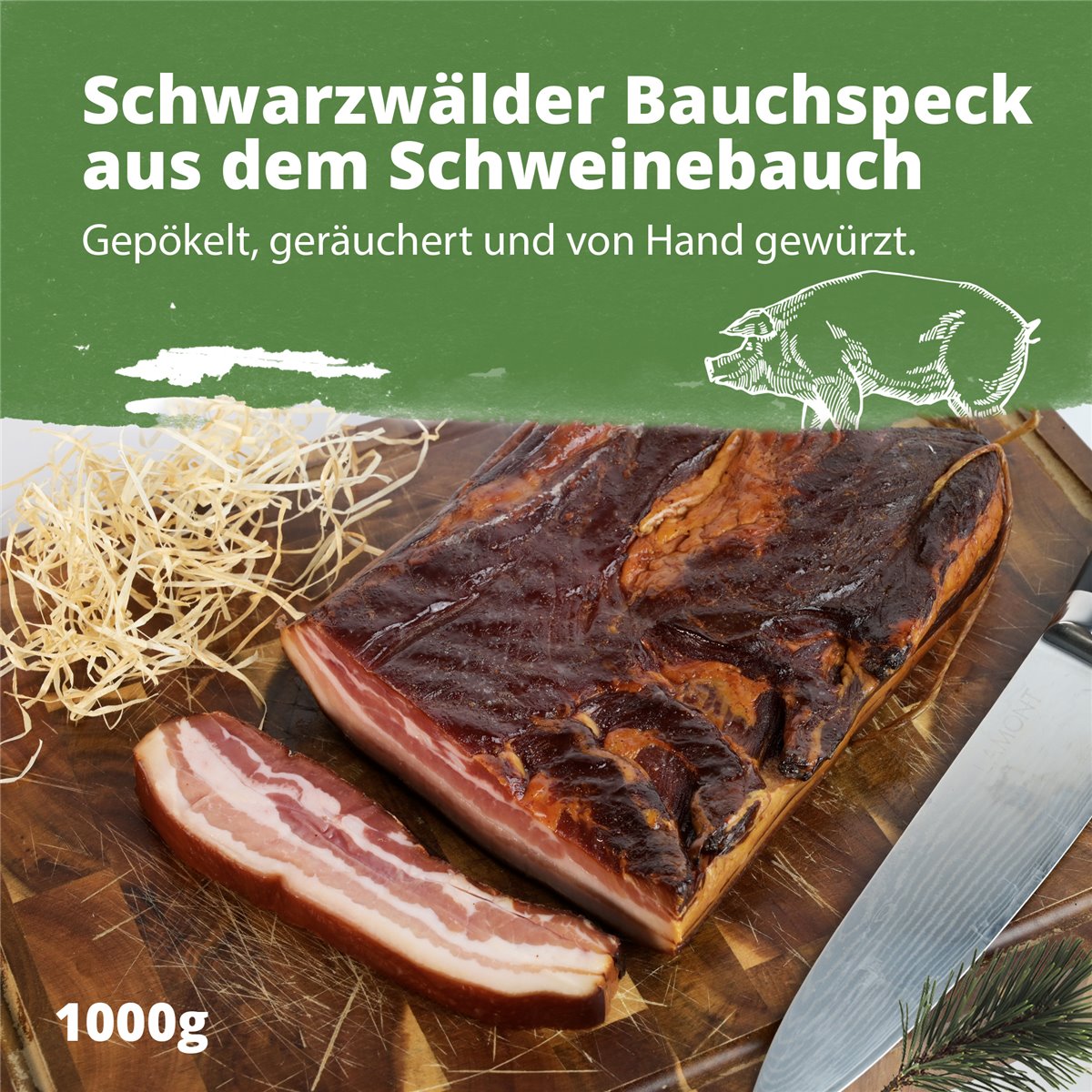 Schwarzwälder Bauchspeck 1000g
