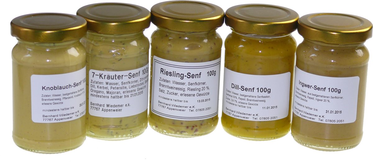 Senf Sortiment Gourmet 5 x 100 ml
