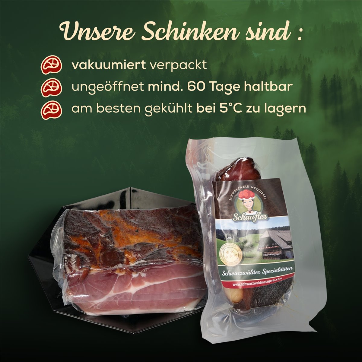 Schwarzwälder Schinken 4x1000g
