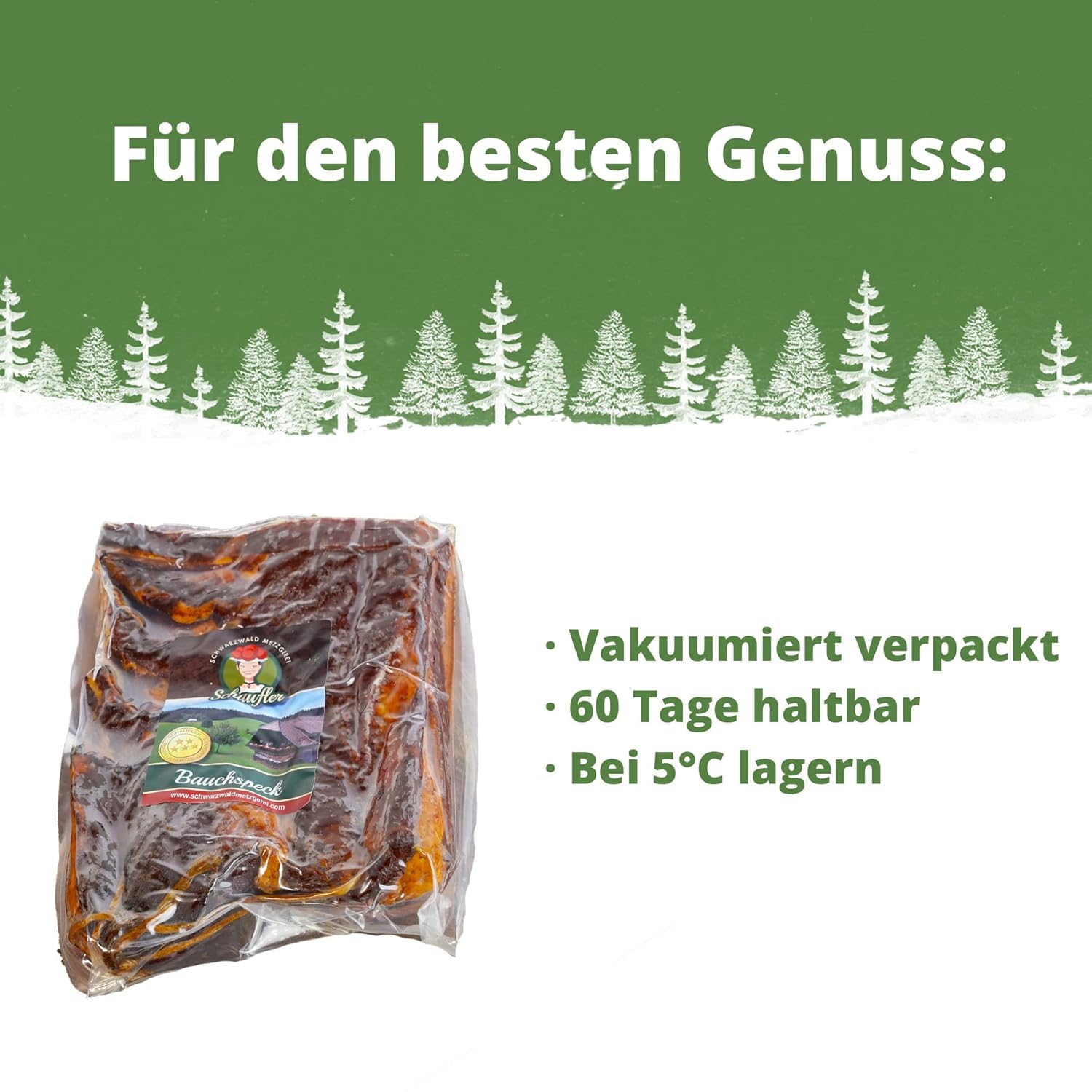 Schwarzwälder Bauchspeck Vesperscheibe 100g

