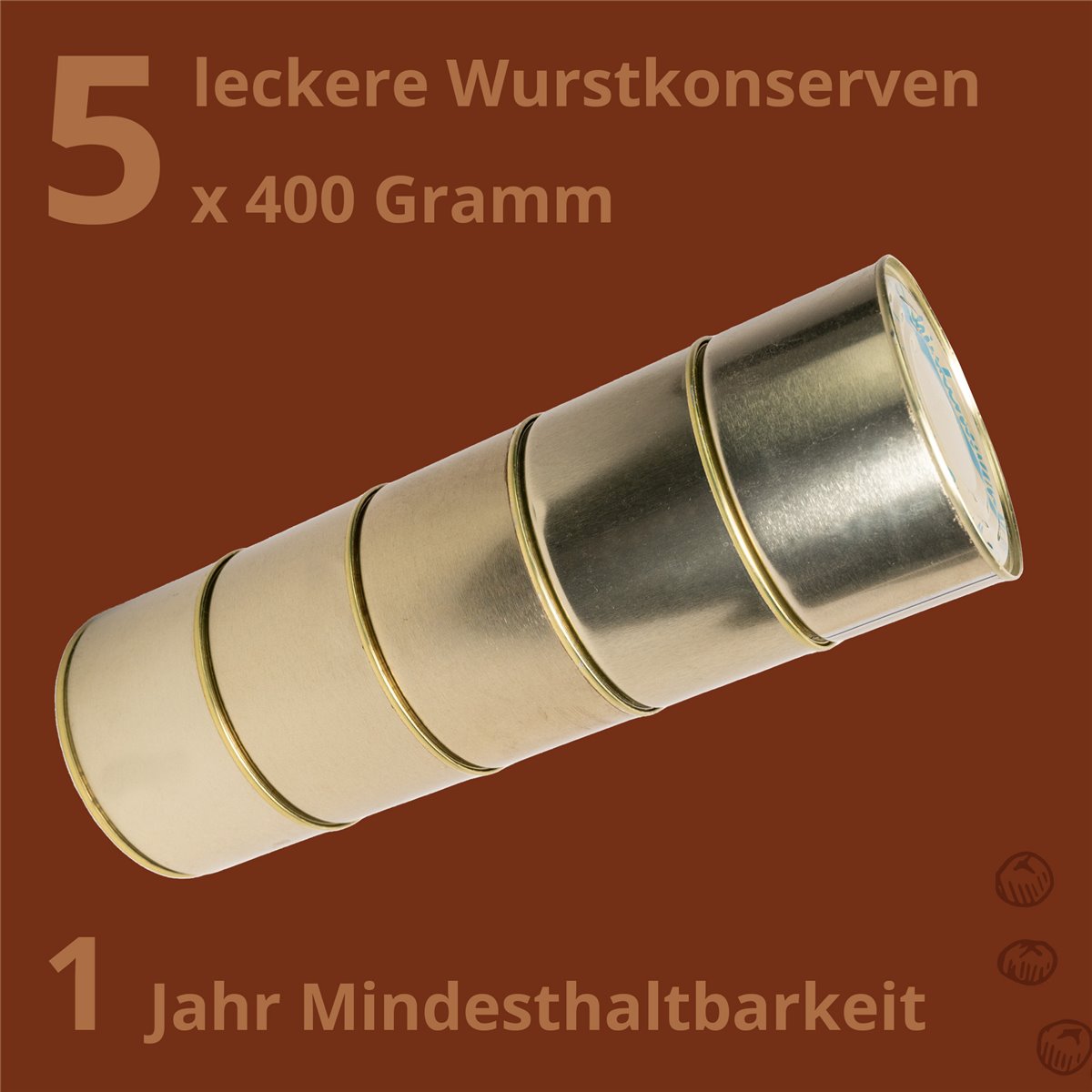 Dosenwurst 5 x 400g mit gratis Frischedeckel 
