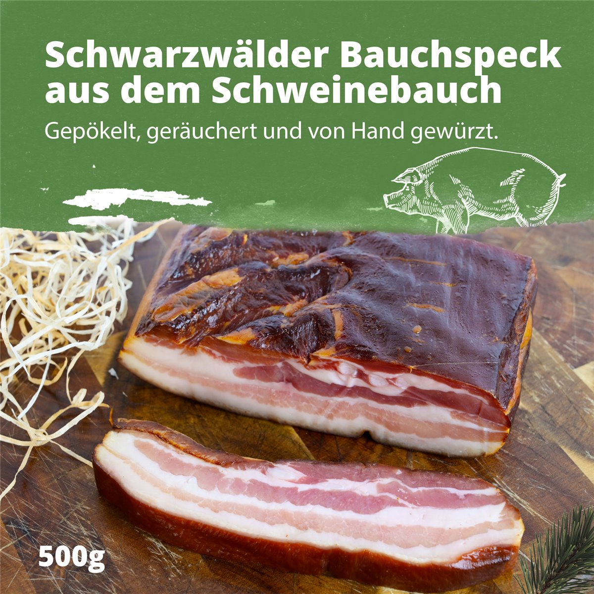 Schwarzwälder Bauchspeck Set 2 x 500g 
