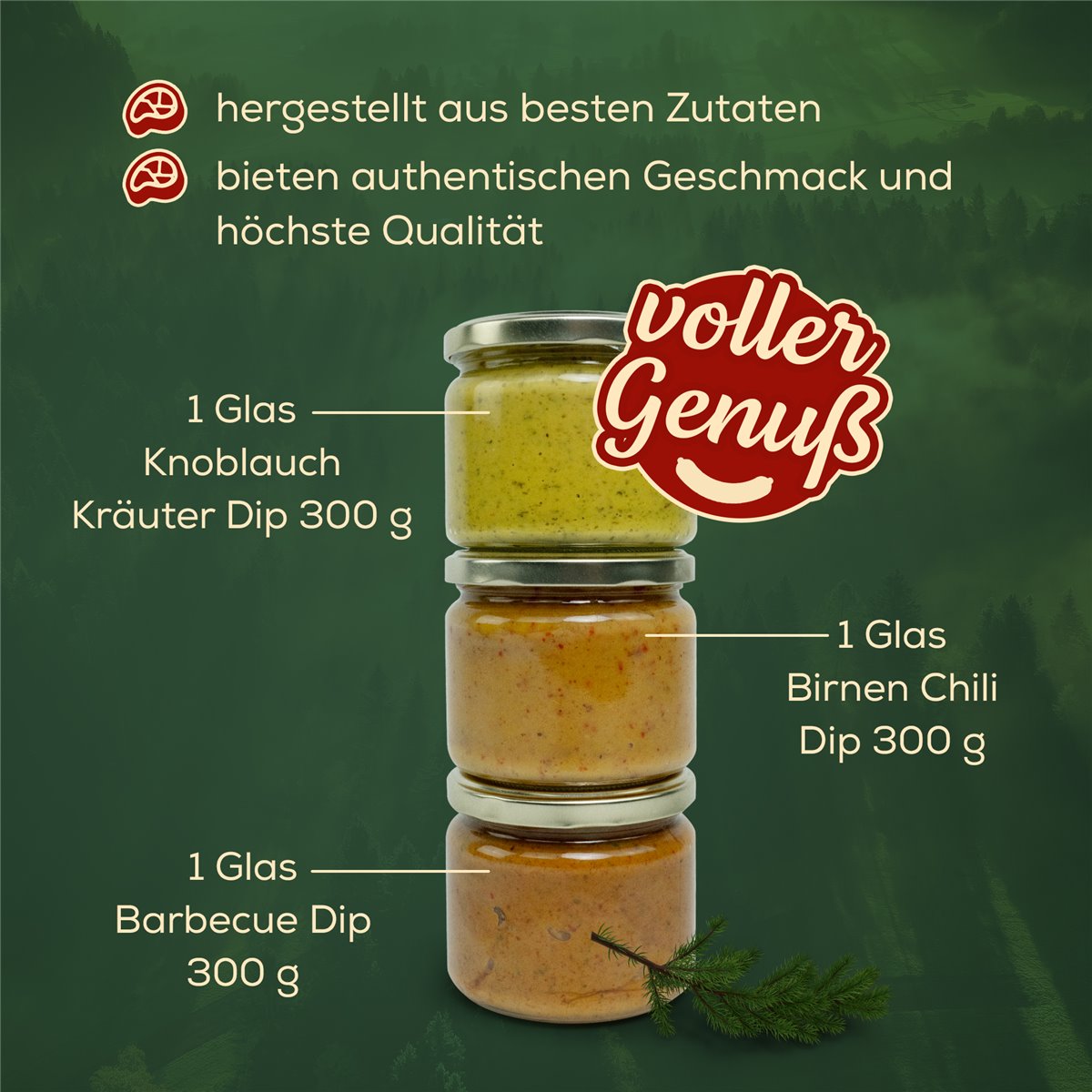 3er-Set Dips à 300g
