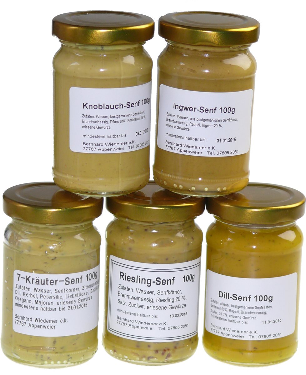 Senf Sortiment Gourmet 5 x 100 ml

