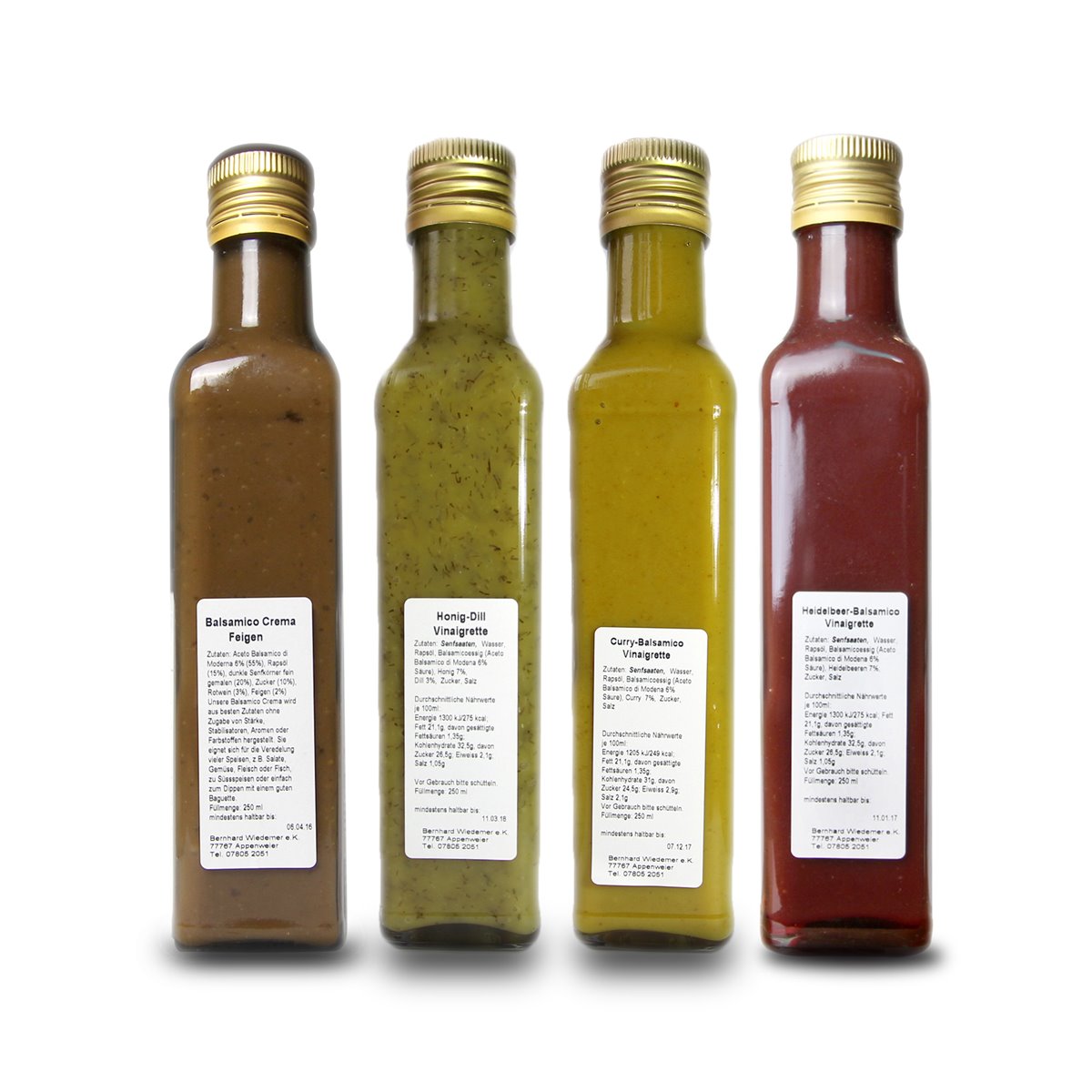 Wiedemer Vinaigretten | 4er Set, 4 x 250 ml
