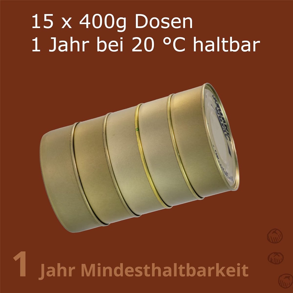 Großpaket Dosenwurst-Set 15 x 400g Dosen - mit gratis Frischedeckel
