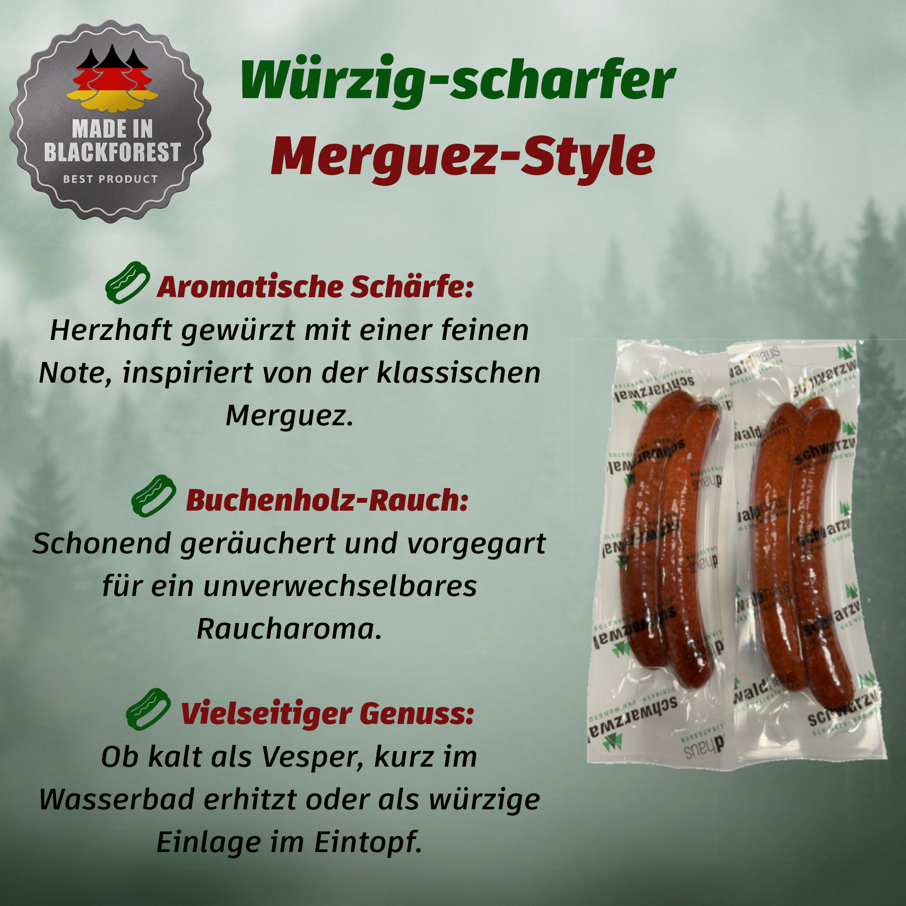 Rindfleisch Knacker - High Protein Wurst im Merguez Style - 2 Paar