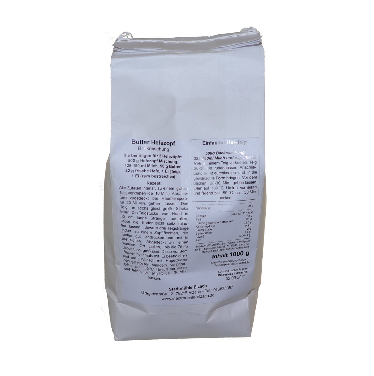Butter Hefezopf | Backmischung | 1000g
