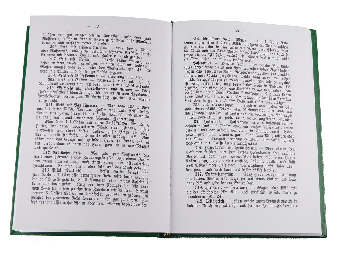 Vegetarisches Kochbuch aus dem Jahre 1906 
