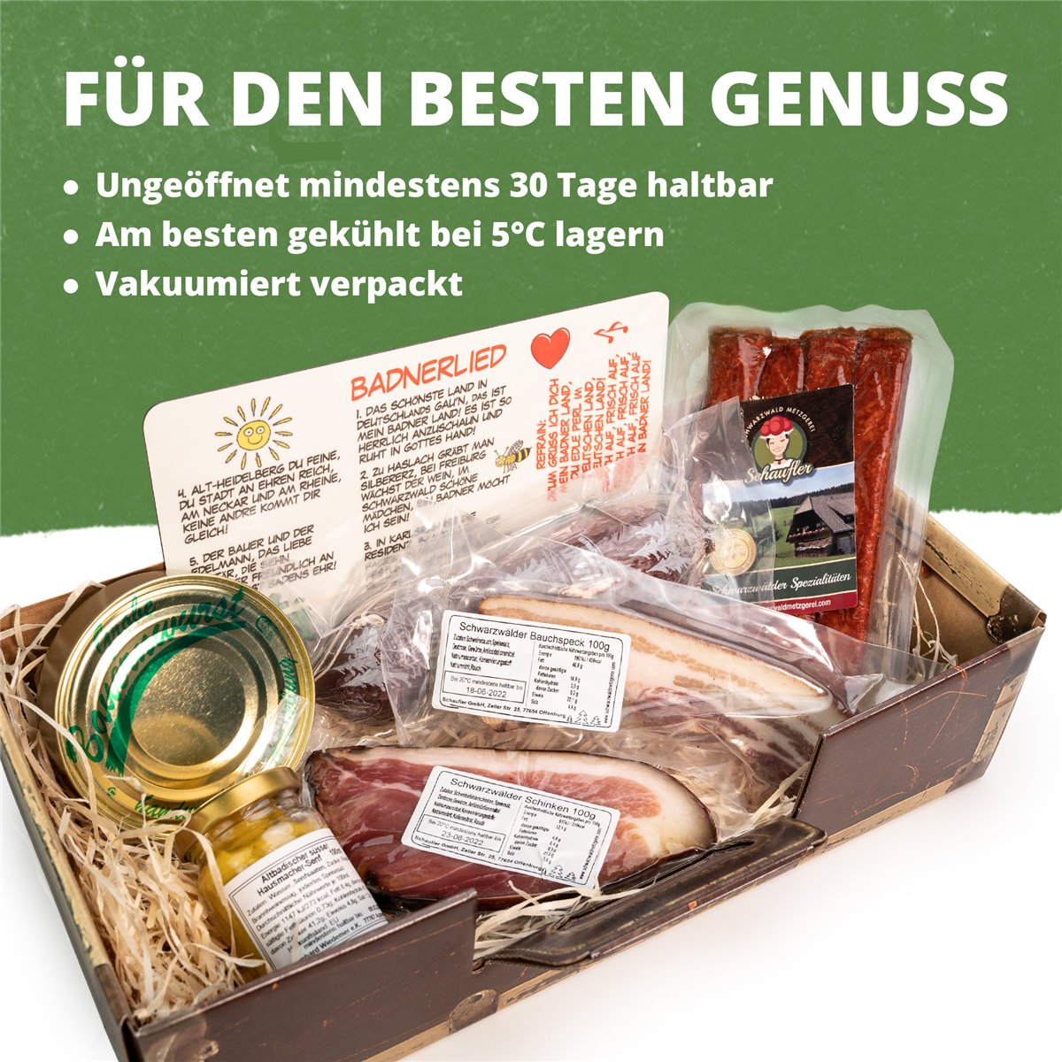 Koffer "Badnerlied" | 7 Teile | Brettchen, Schinken, Salami 
