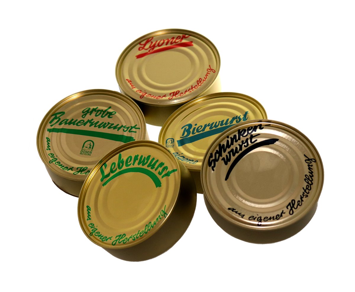 Sortiment Dosenwurst 5 x 200g Dosen - mit Frischedeckel 
