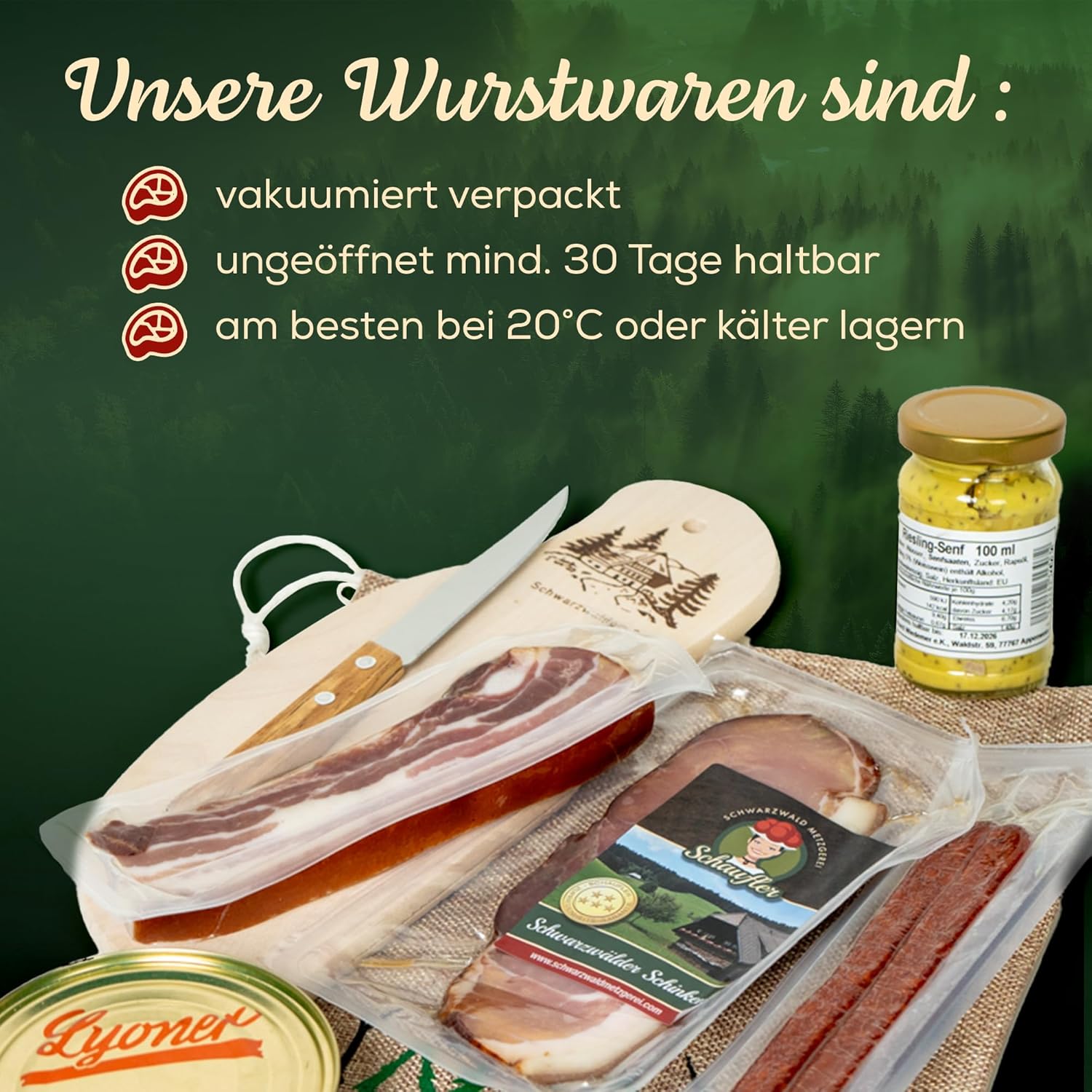 Vesperbrettle rustikal - Schwarzwald Präsent - Geschenkkorb | 8 teilig 
