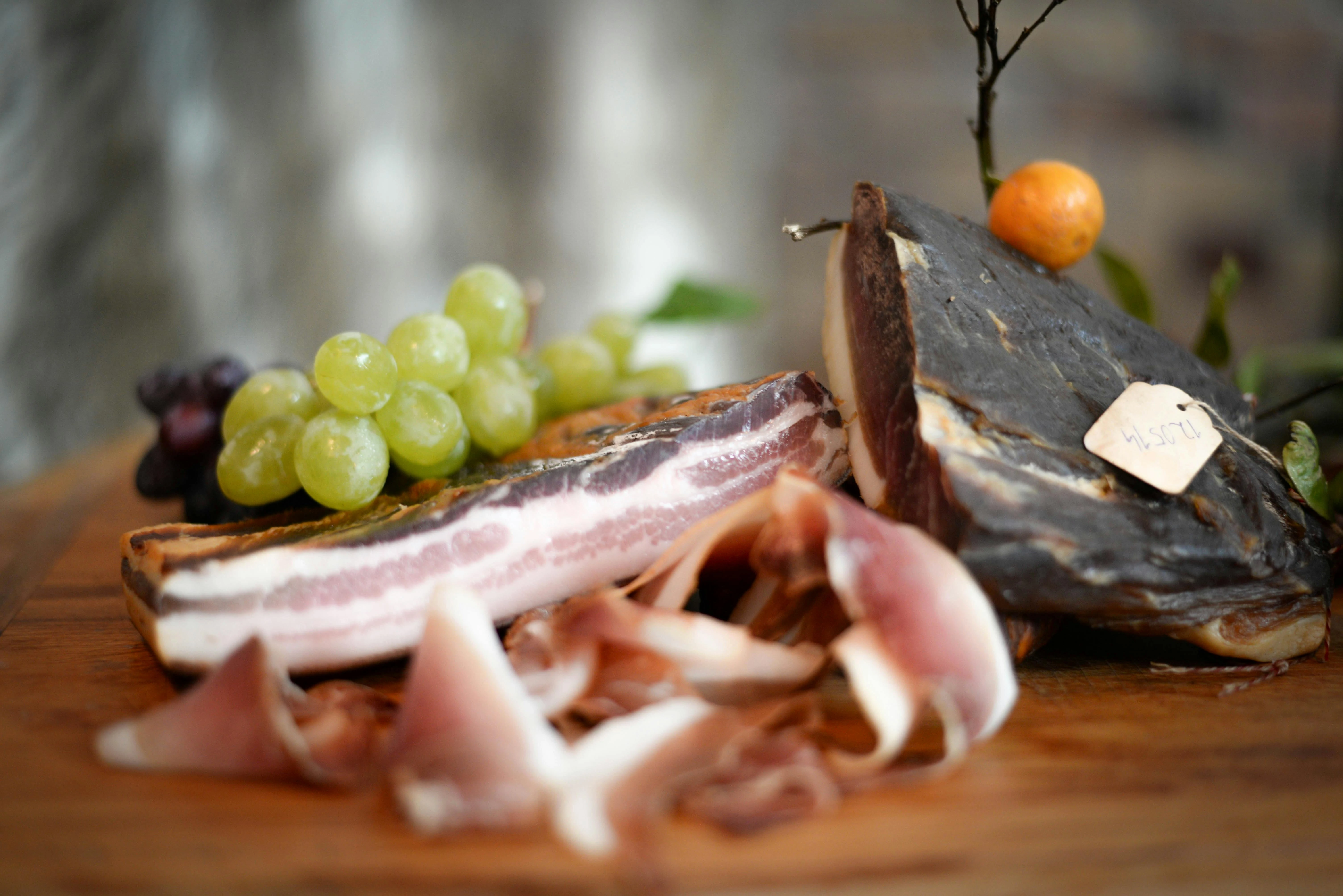Schinken appetitlich serviert