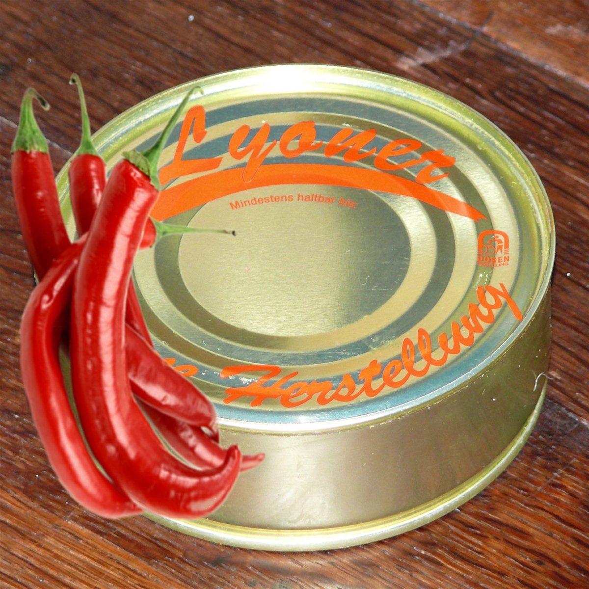 Chili - Lyoner (brennt!) Dosenwurst 5 x 200g Dosen
