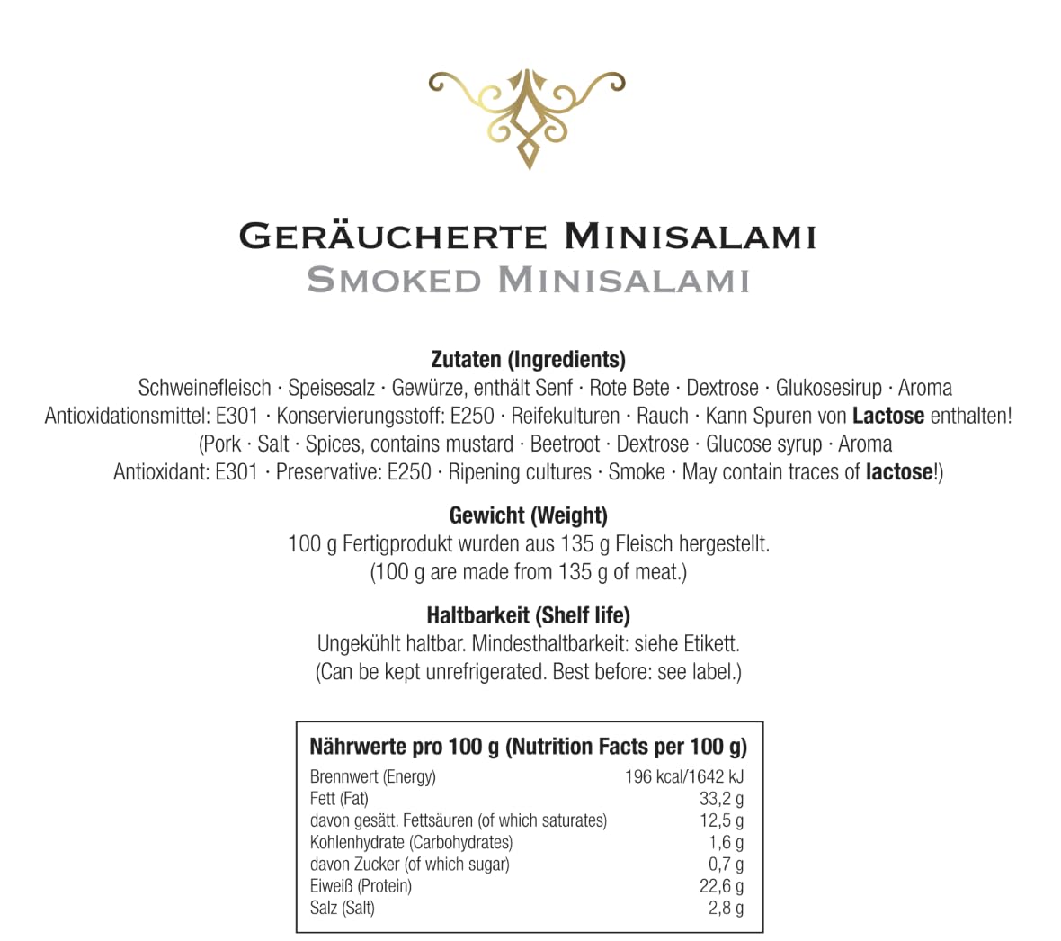 Wurst Zigarren Box - Wurst Sticks aus Edelsalami 5 Stk – Geräucherte Salami-Sticks in schöner Geschenkbox
