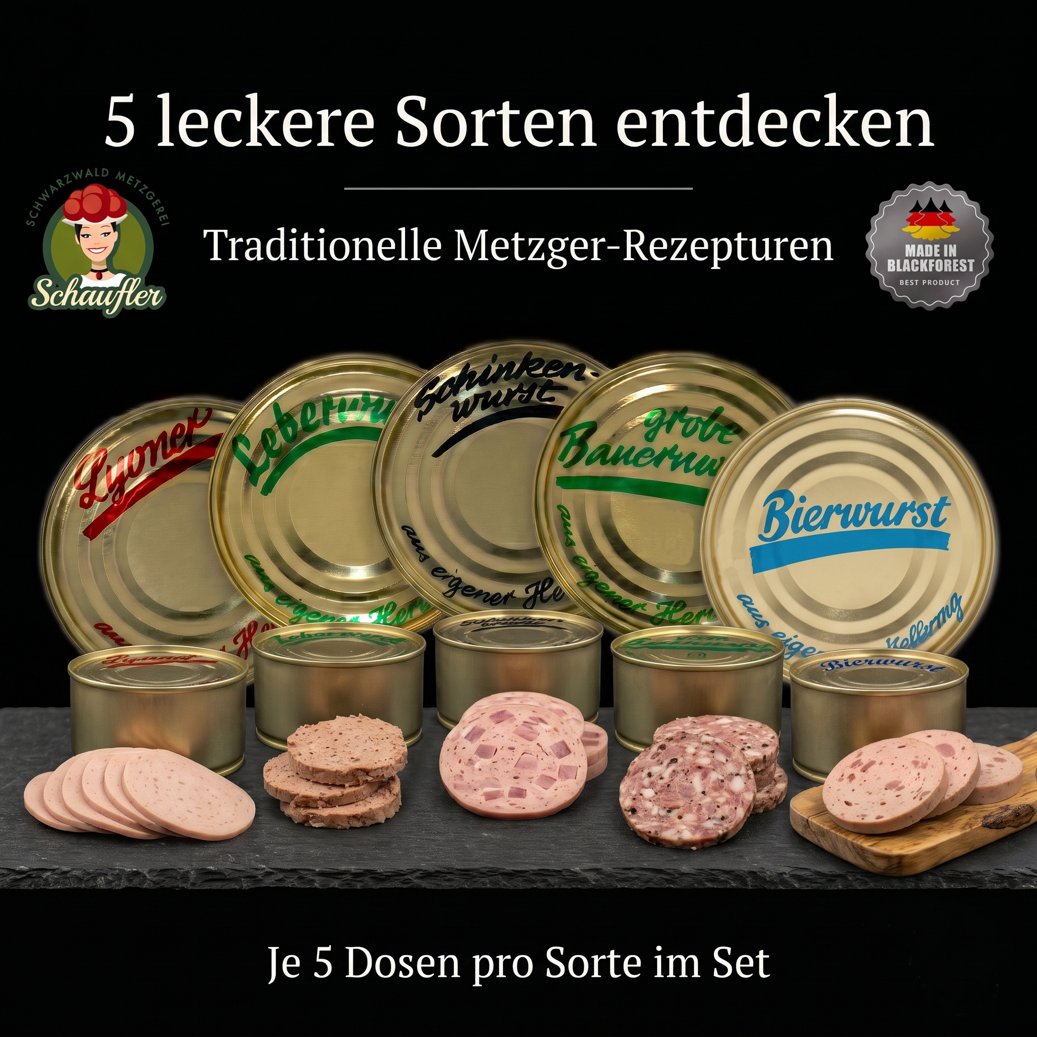 Großpaket Dosenwurst-Set 25 x 400g Dosen - mit gratis Frischedeckel