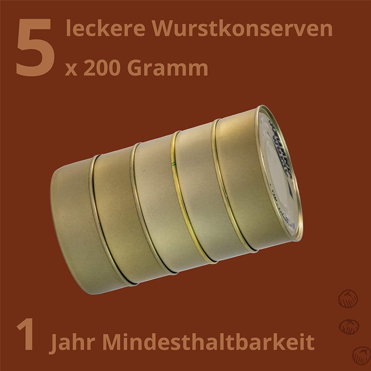 Sortiment Dosenwurst 5 x 200g Dosen - mit Frischedeckel 
