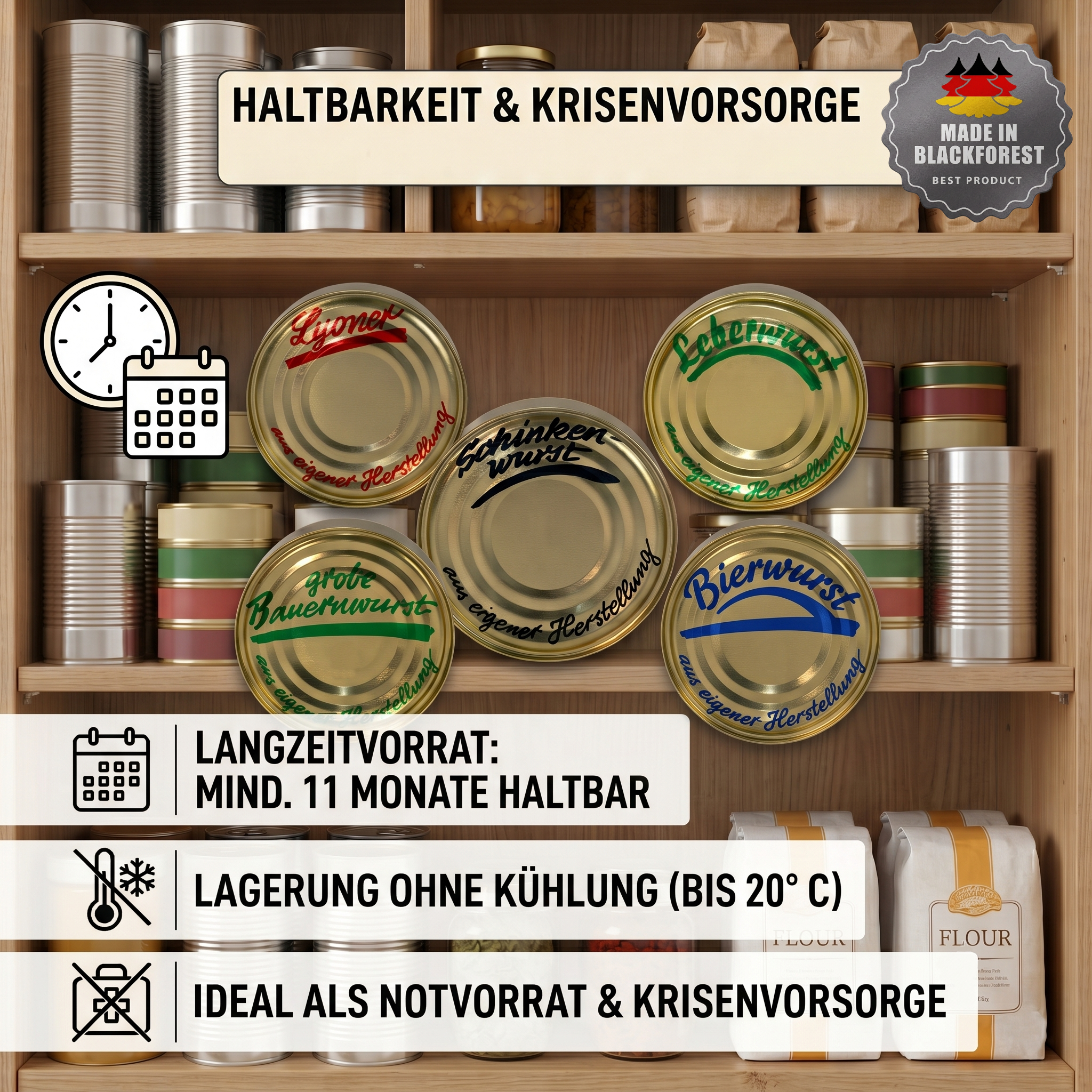Großpaket Dosenwurst-Set 25 x 400g Dosen - mit gratis Frischedeckel