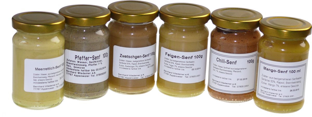 Senf Set Suess-Scharf, 6 x 100 ml
