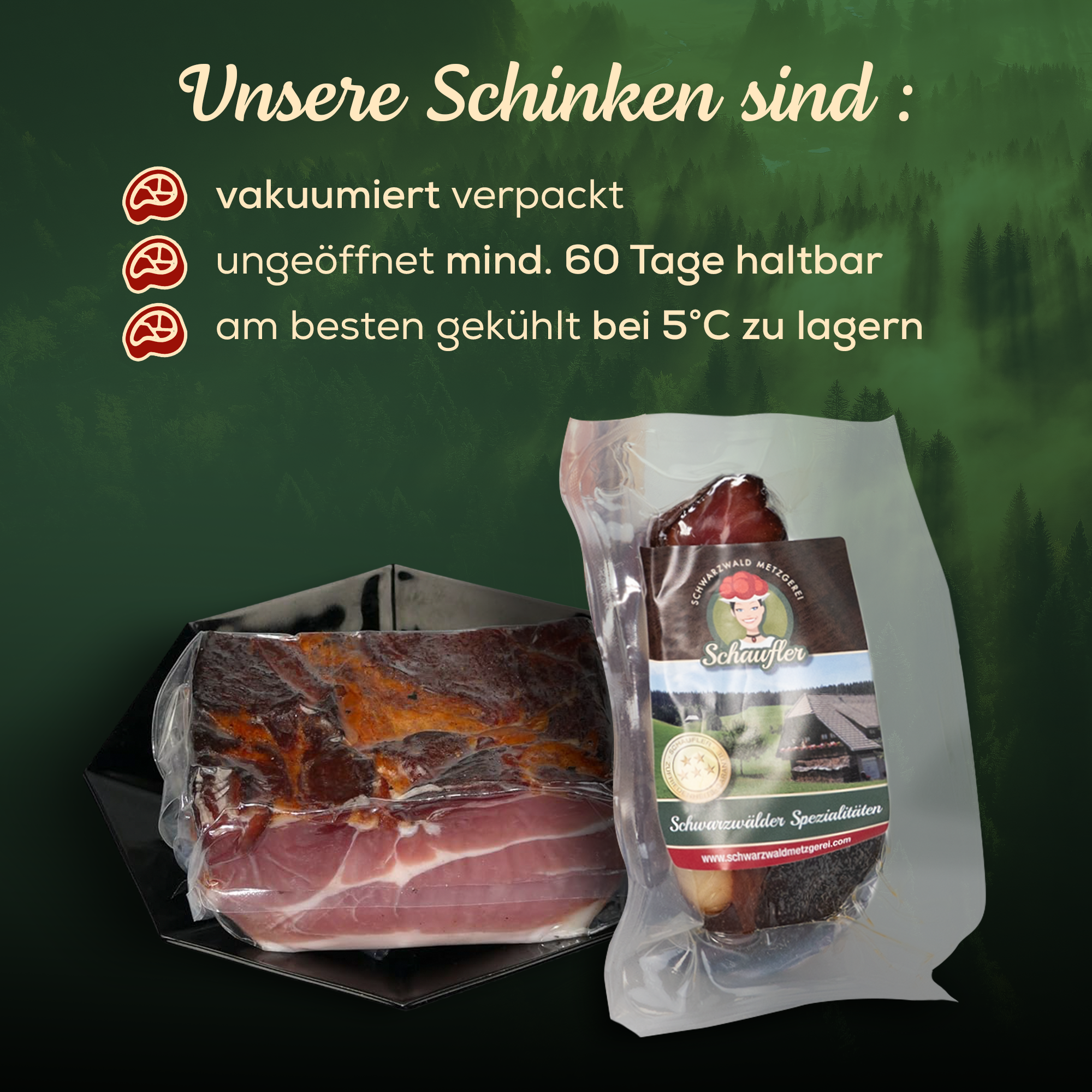 Schwarzwälder Schinken Vesperscheibe 3x100g