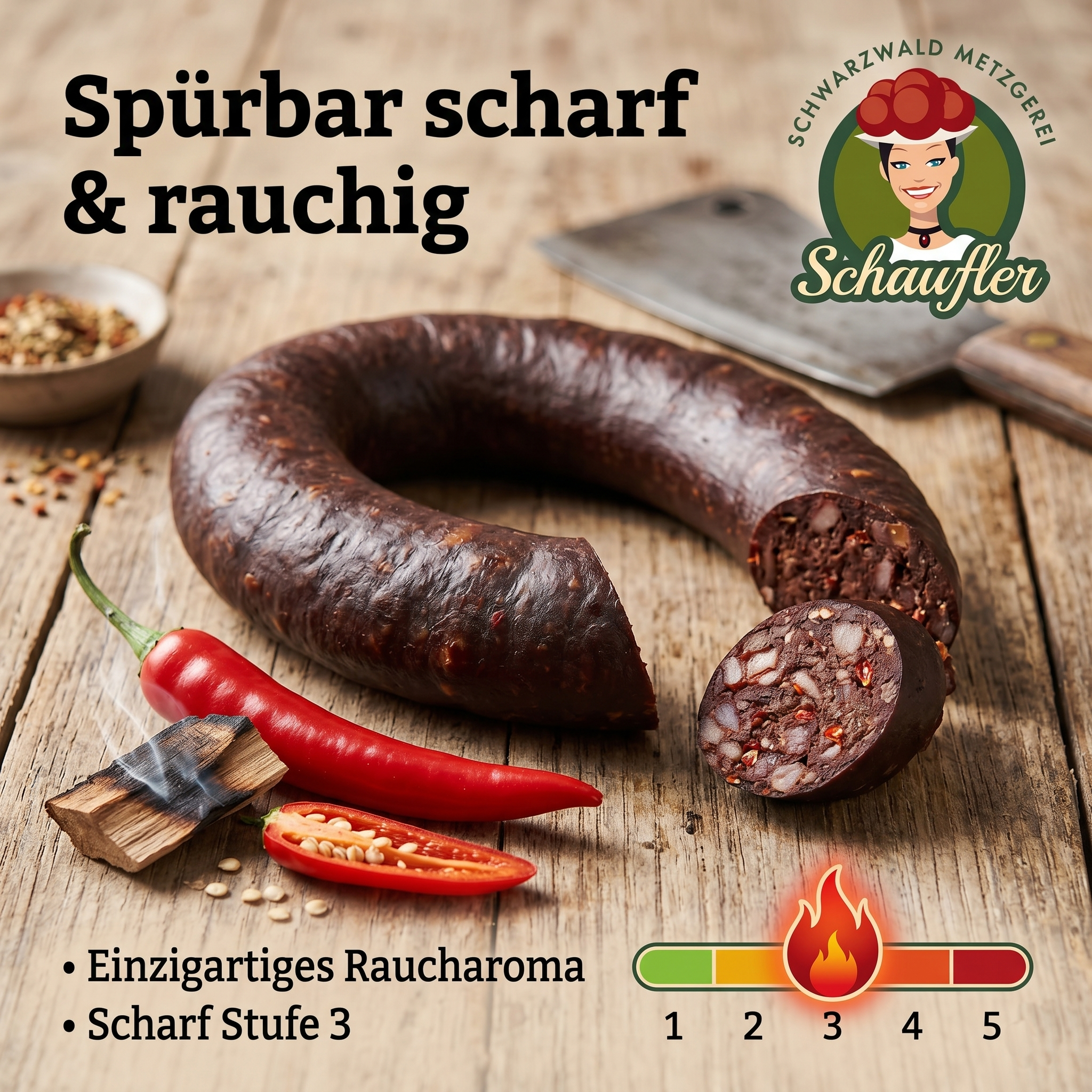 Chili Blutwurst (scharf) - 2 Ringe 