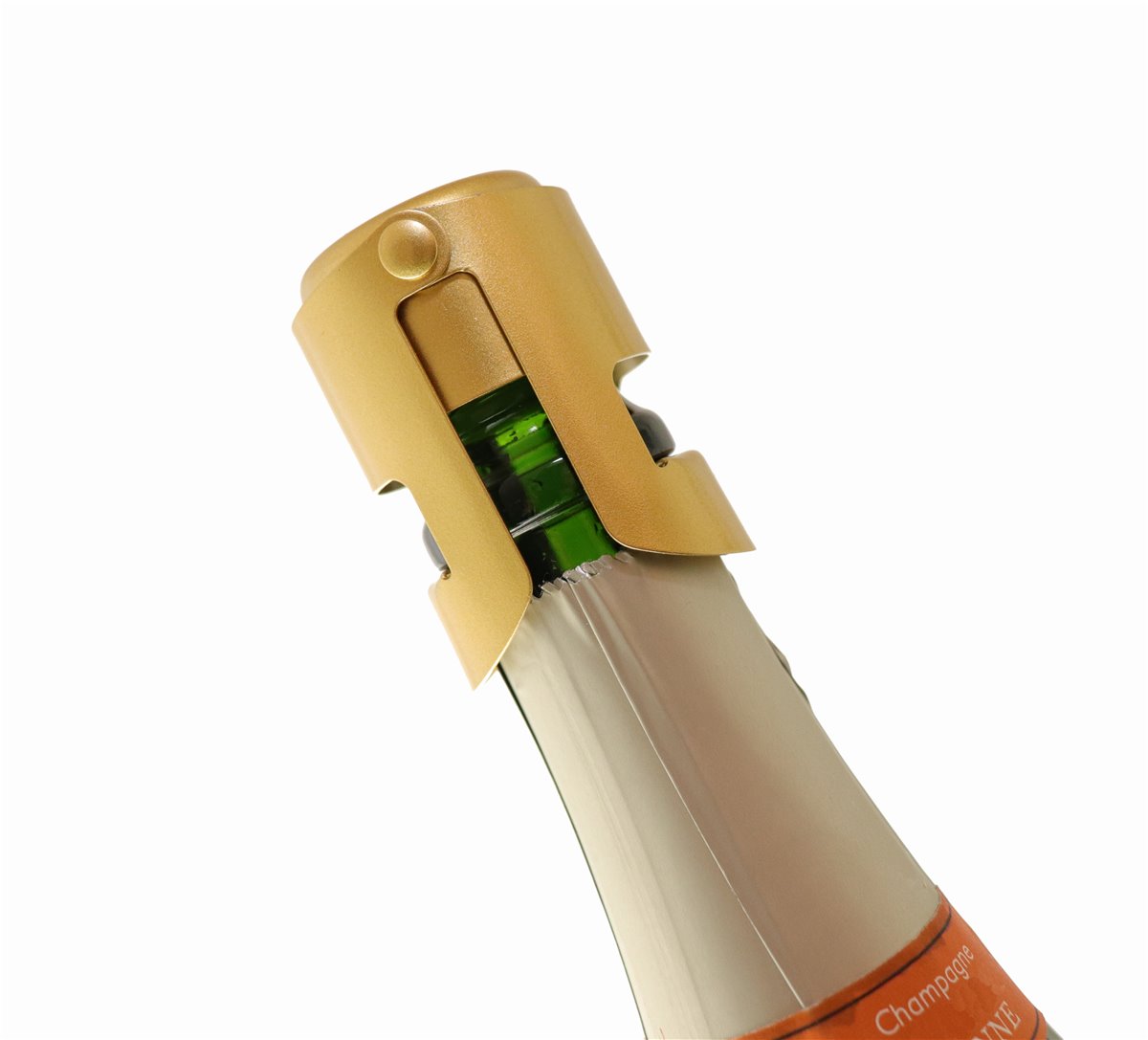 Gold Stopper - Sektverschluss in edlem GOLD - schließt Ihre Champagner, Sekt, Cremant oder Prosecco Flasche und hält sie frisch
