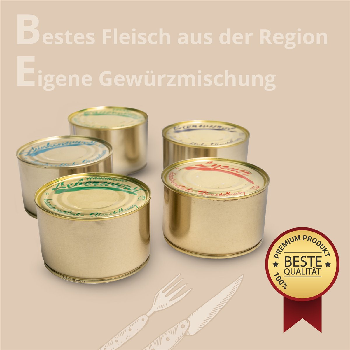 Kopie von Dosenwurst 5 x 400g mit gratis Frischedeckel 
 #1