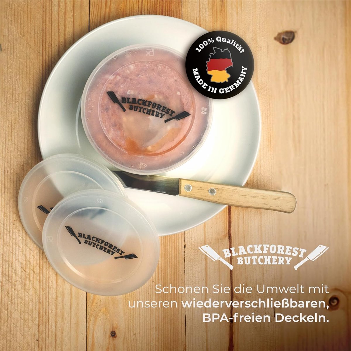 Dosendeckel [5 Stk] Deckel für Wurstdosen - 5er Set Kunststoffdeckel - 100mm Durchmesser