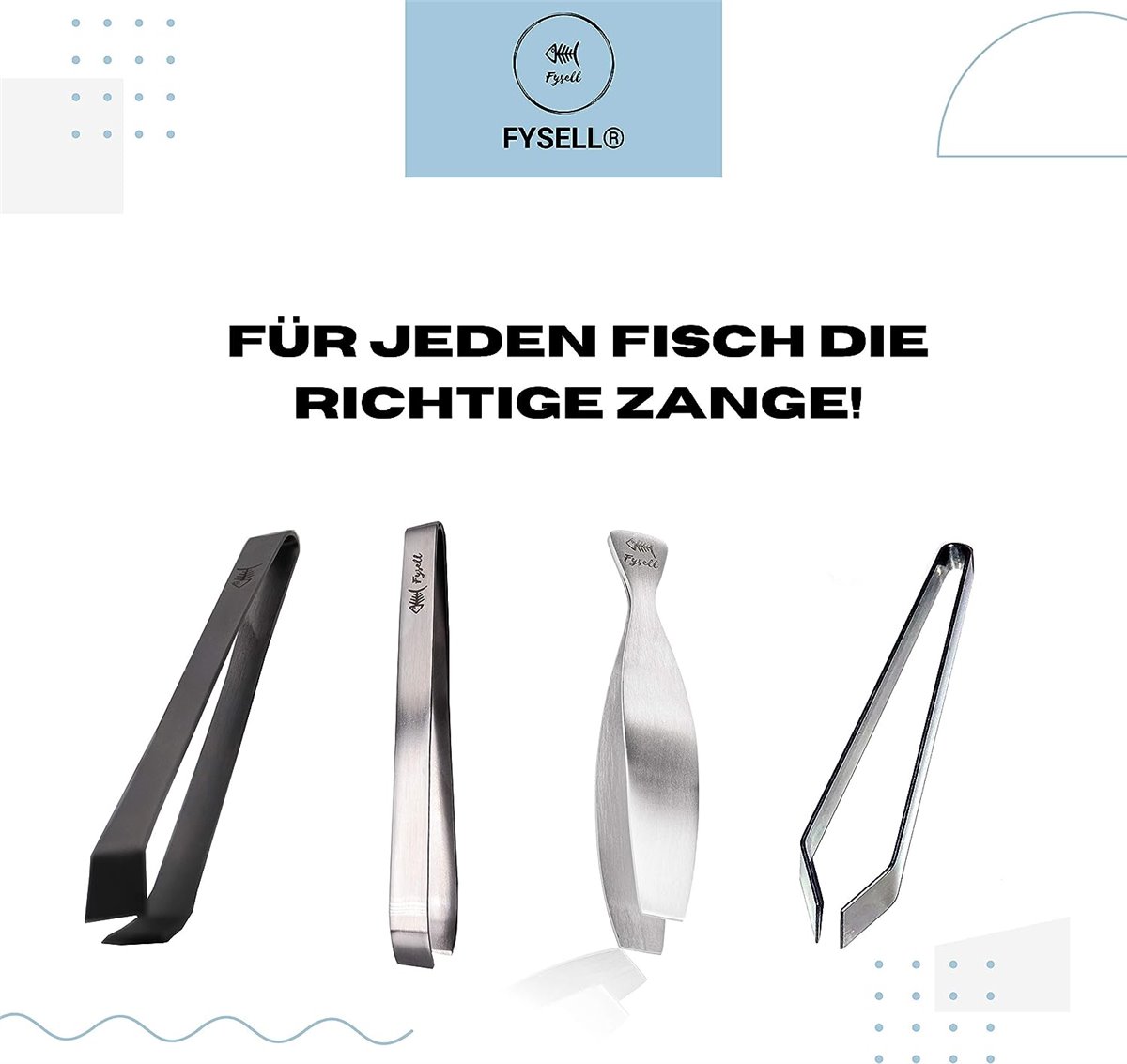 FYSELL Grätenzange für Fisch - Profi Grätenpinzette in Edelstahl 11,5cm - Fischgrätenzange - Fischpinzette - Küchenpinzette