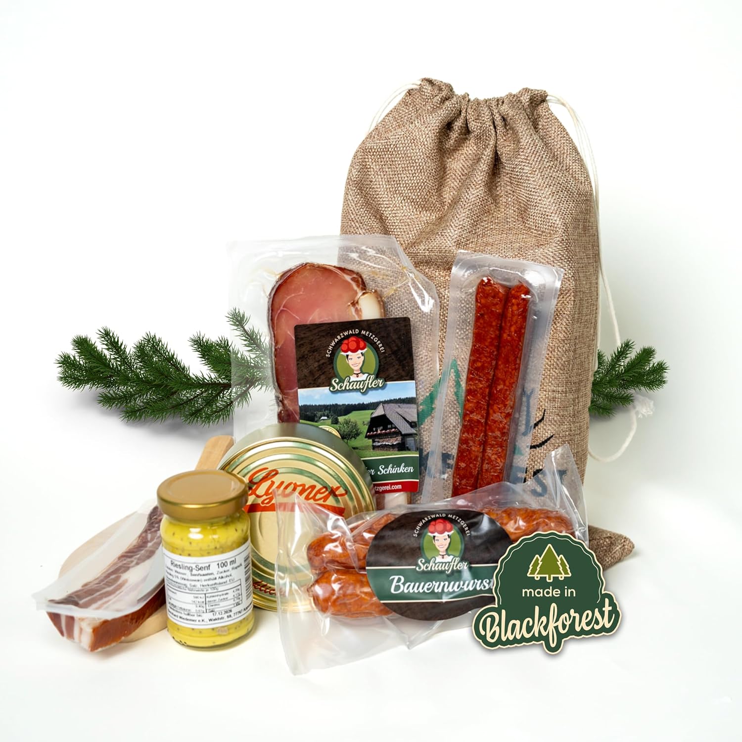 Vesperbrettle rustikal - Schwarzwald Präsent - Geschenkkorb | 8 teilig 
