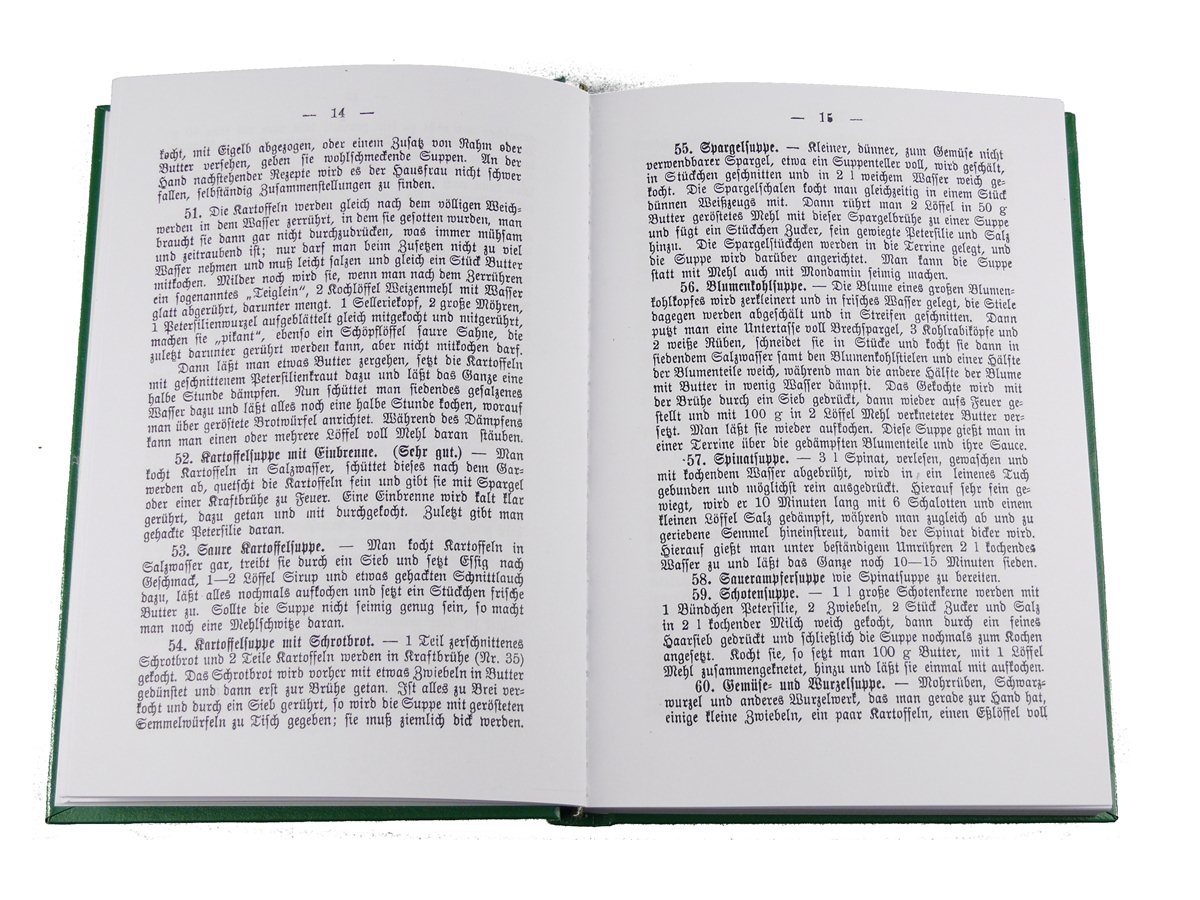 Vegetarisches Kochbuch aus dem Jahre 1906 
