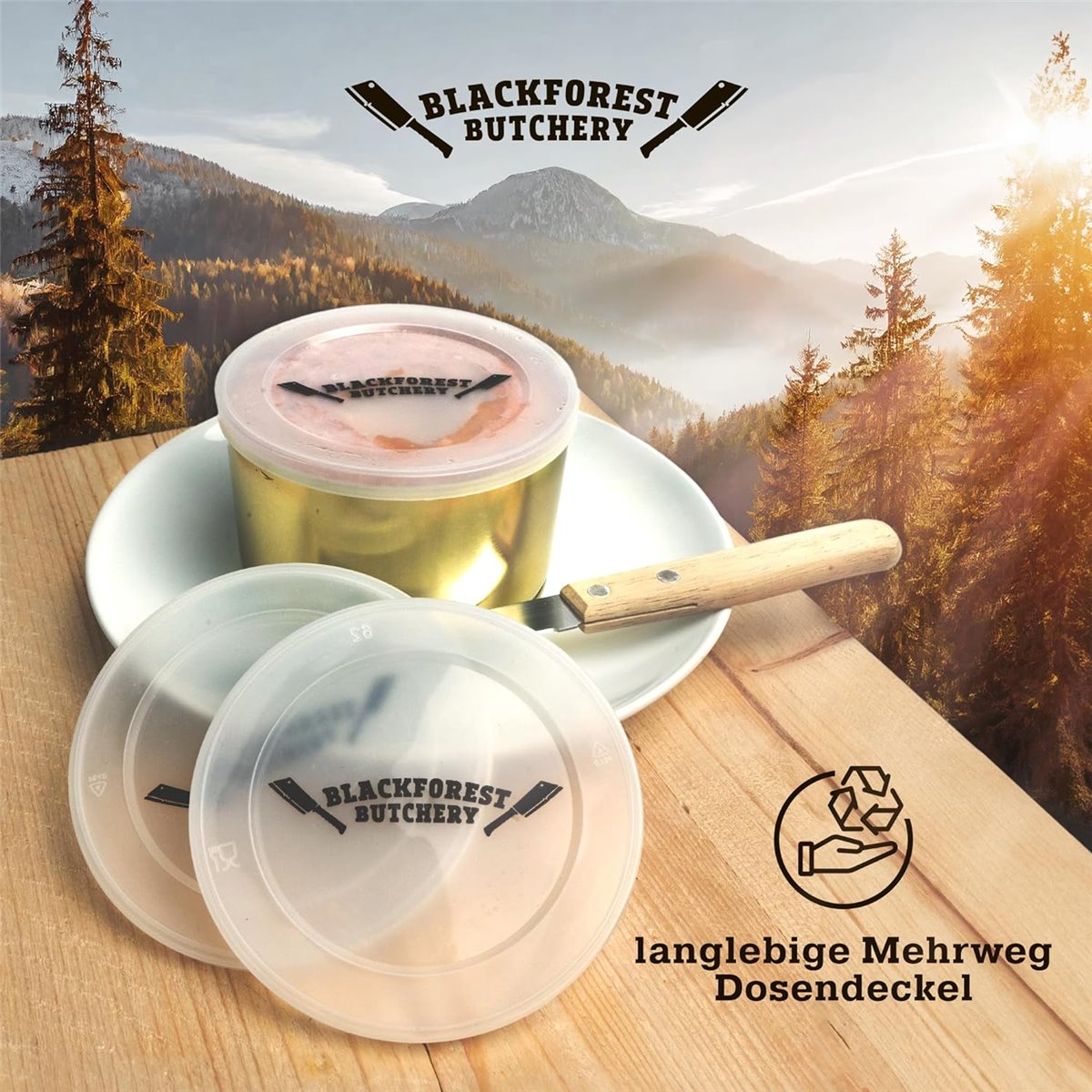 Dosendeckel [5 Stk] Deckel für Wurstdosen - 5er Set Kunststoffdeckel - 100mm Durchmesser