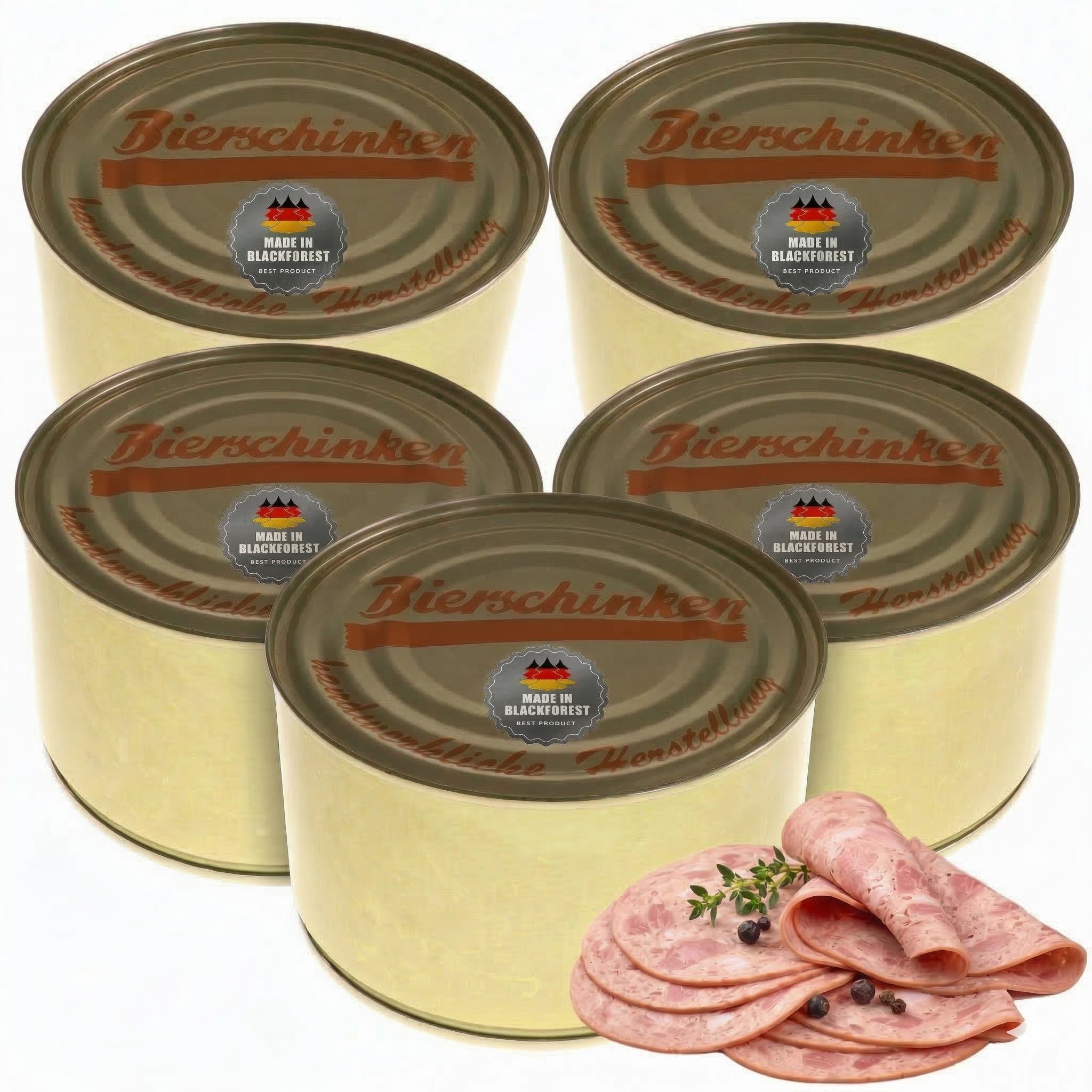 Wurstspezialitäten in Dosen - Bierschinken - 5 x 400g | 1 Jahr MHD | Handwerksproduktion