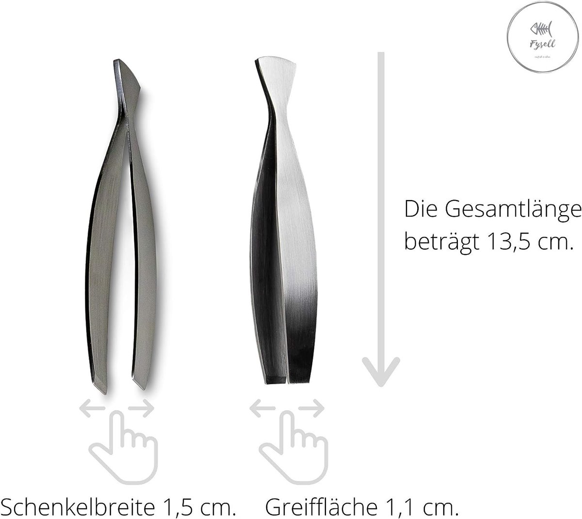 Fysell Grätenzange "Fishbone" Qualitäts Grätenpinzette - schwere Edelstahl Ausführung 13cm - Profikoch Zubehör - Fischgrätenzange Küchenpinzette Küchenzange - für Fischgräten, Federn, Huhn, Ente
