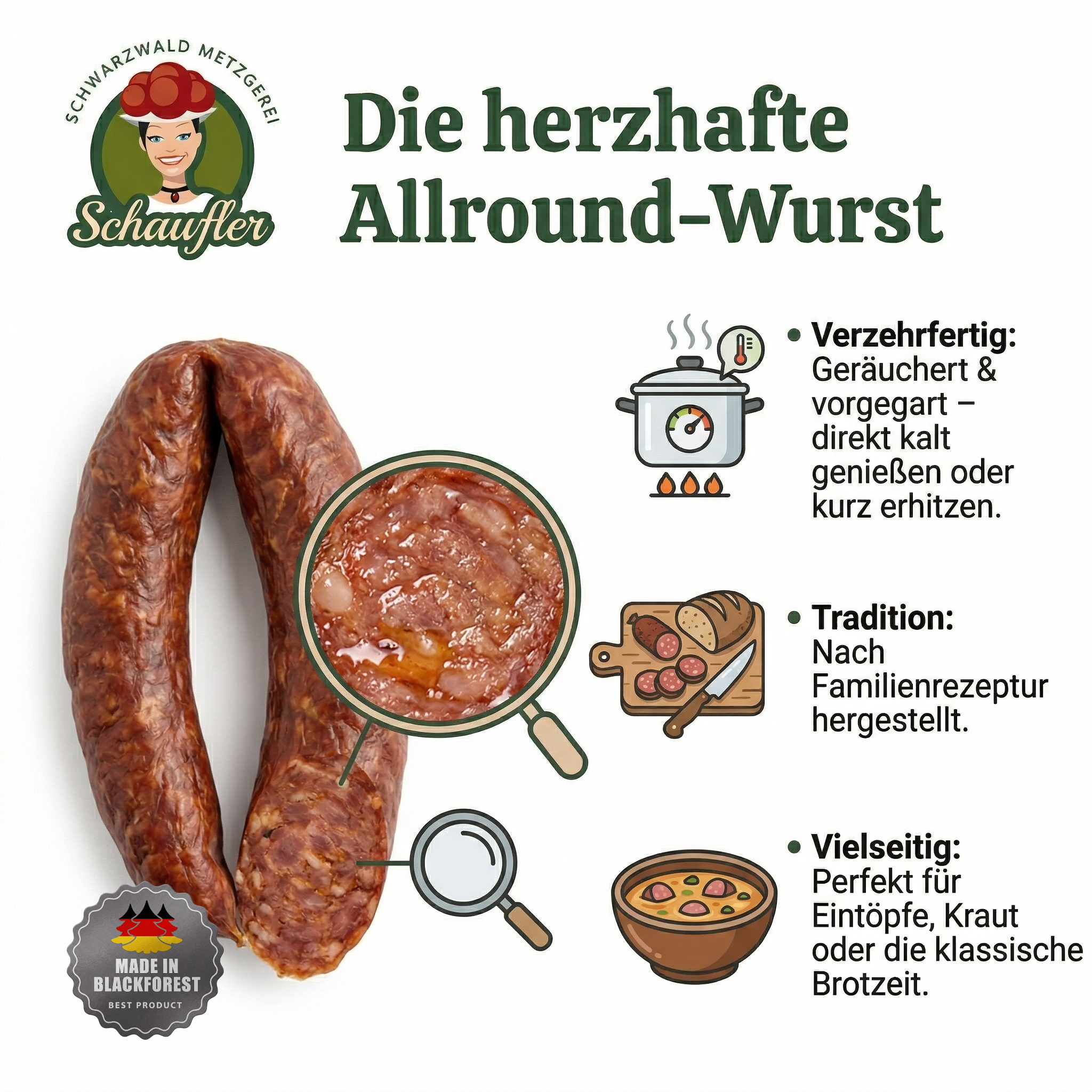 Rohwürste - Set - 5 Paar Bauernwürste und 5 Paar Landjäger