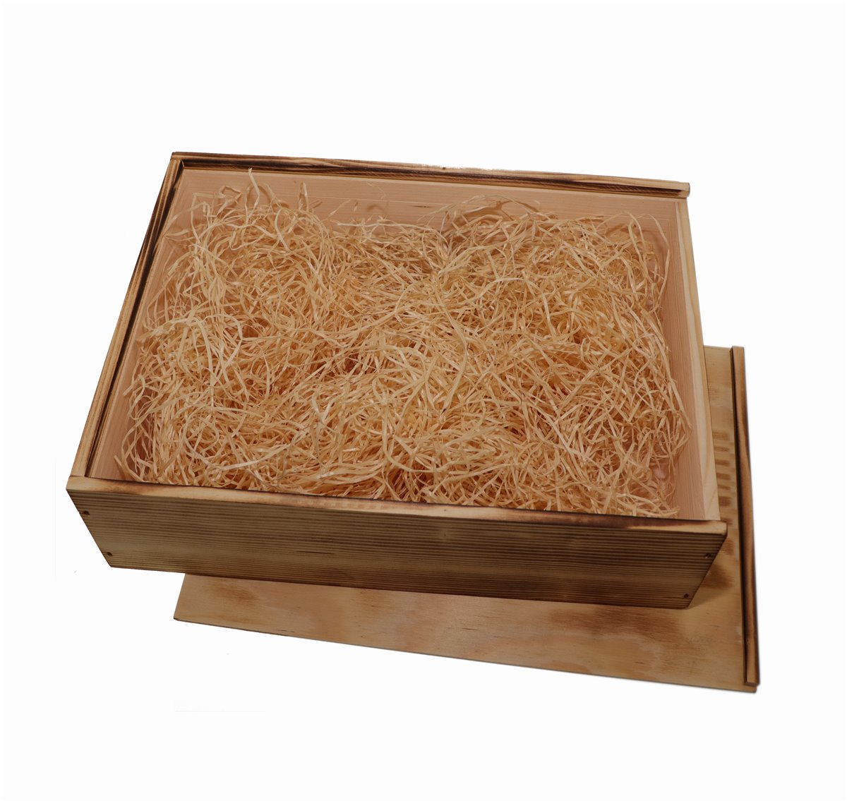 Weinkiste 3er "Holzkiste"mit Schiebedeckel inkl. Holzwolle / Holztruhe Holzbox Verpackung Geschenkidee
