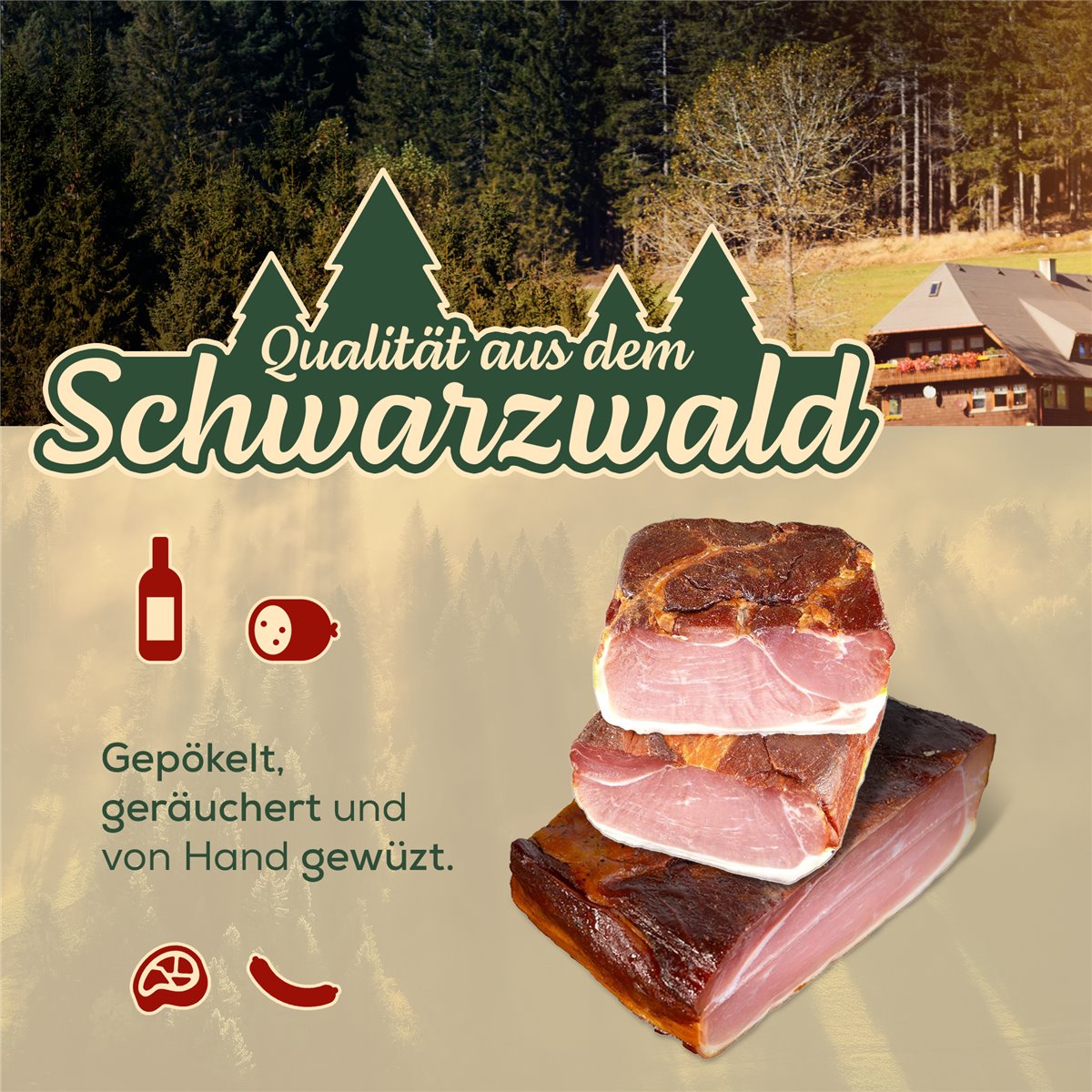 Schwarzwälder Schinken 4x1000g
