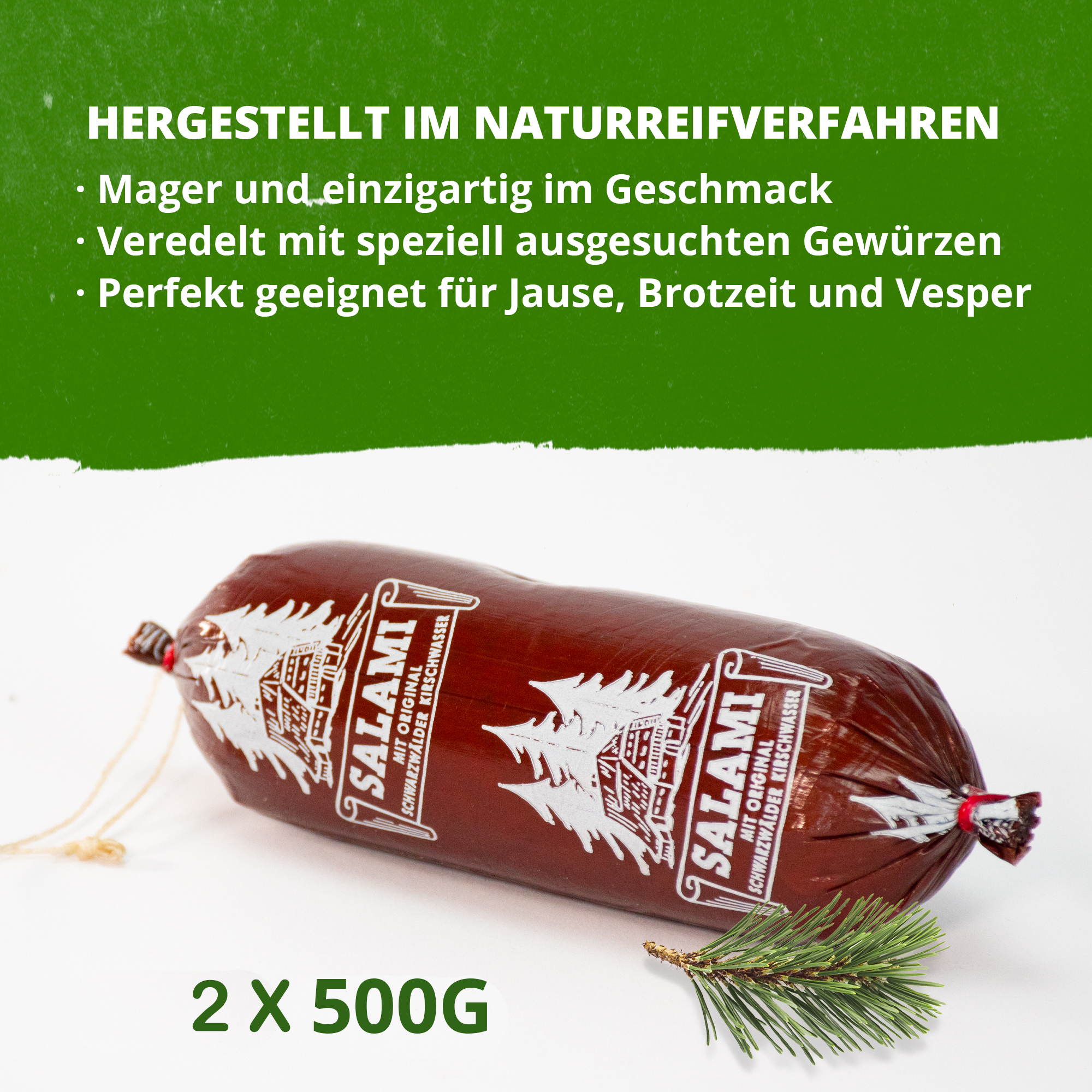 Schwarzwälder Kirschwasser Salami 2 x 500g