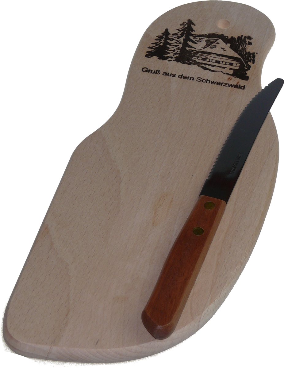 Schwarzwald Brettchen mit Messer 
