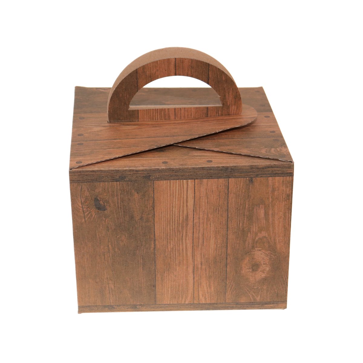 20 Stück | Trage Karton "Picknick" | Präsentverpackung Geschenk | praktisch & stabil mit Innenfolie | 20x20x25 cm 
