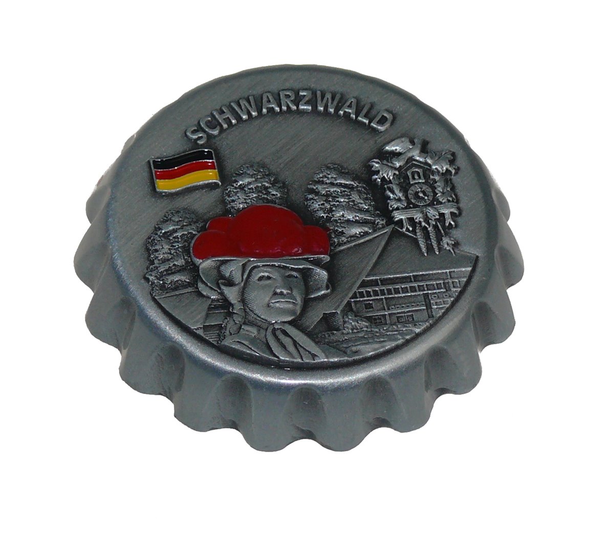 Flaschenöffner Kronkorken Magnet "Schwarzwald" 
